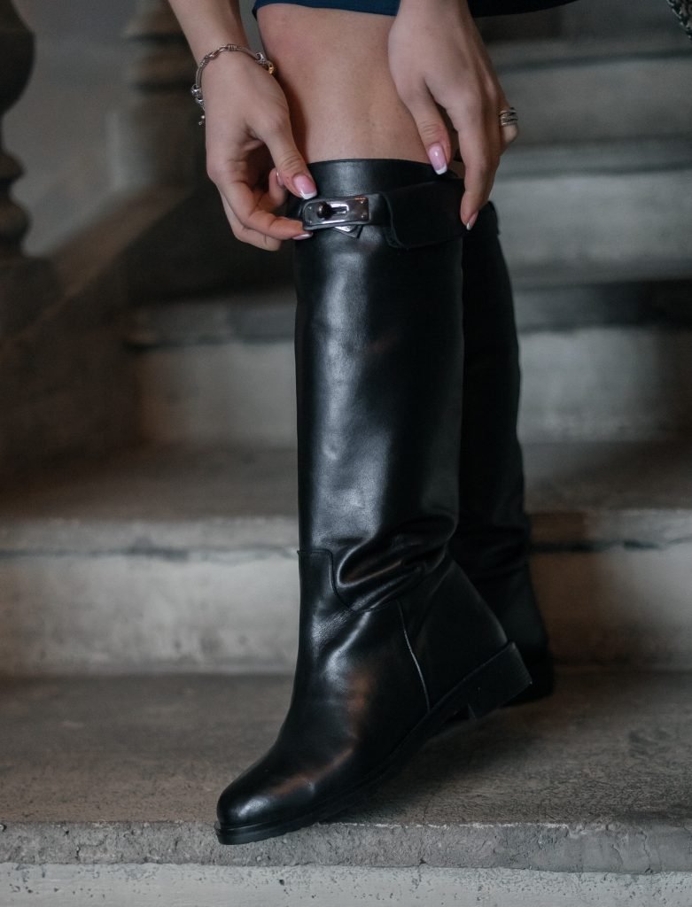 Bottes cuir plates