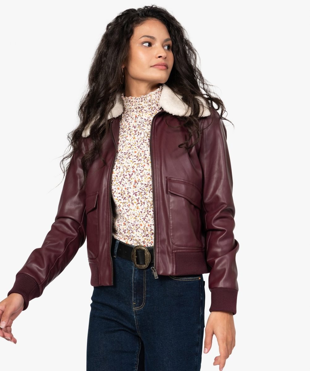 blouson aviateur pour femme a coupe courte scaled