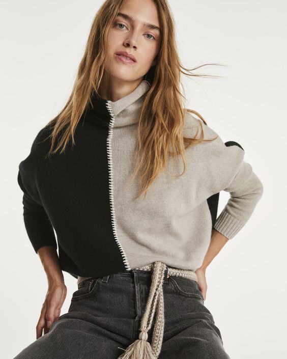 Modalova offers you a range of 100% cashmere women's sweaters of high quality! 2 pull cachemire bicolore