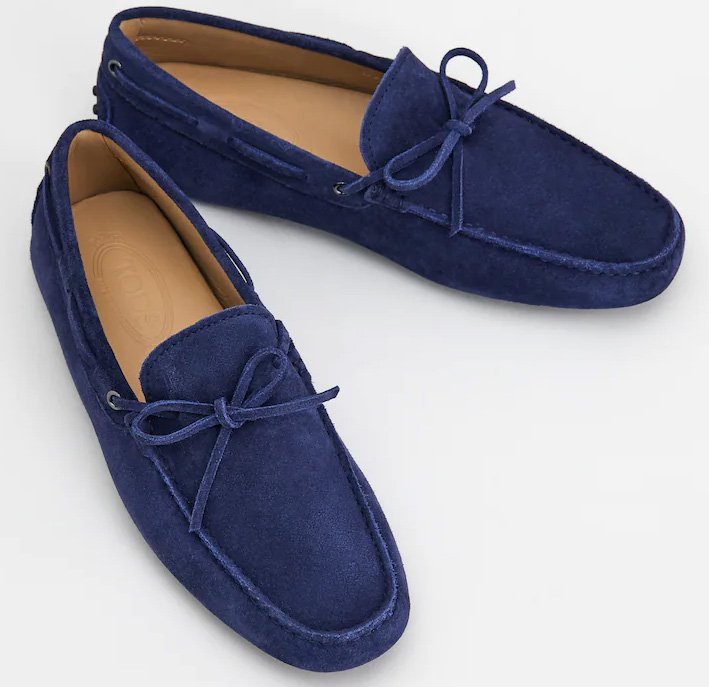 Blue Gommino moccasin in suede from the brand Tod's