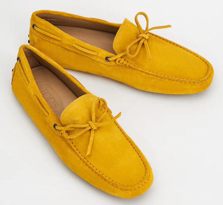 Yellow Gommino moccasin in suede from the brand Tod's