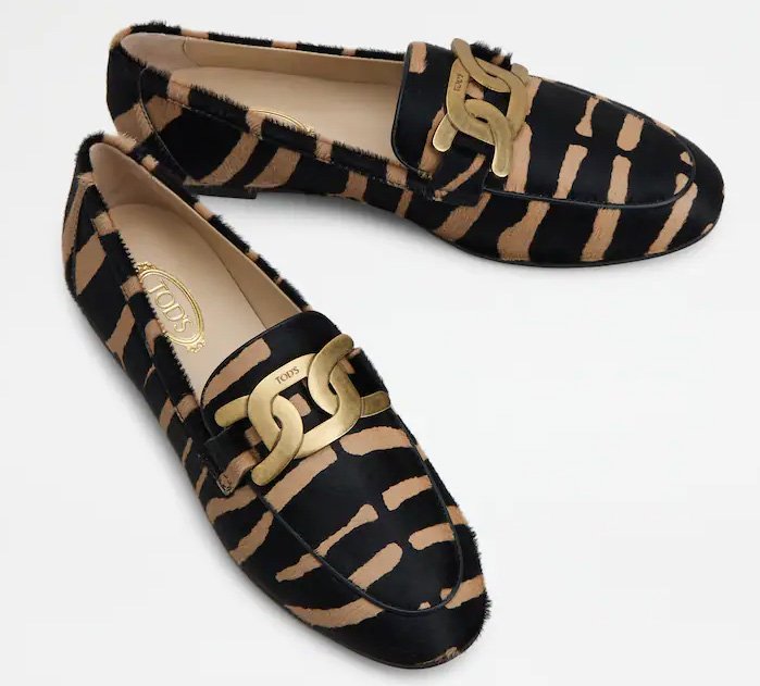 Kate moccasin in animal print leather