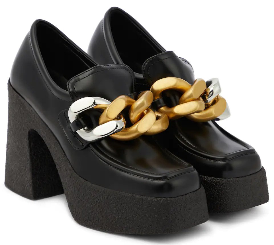 Platform loafers with ornaments for women