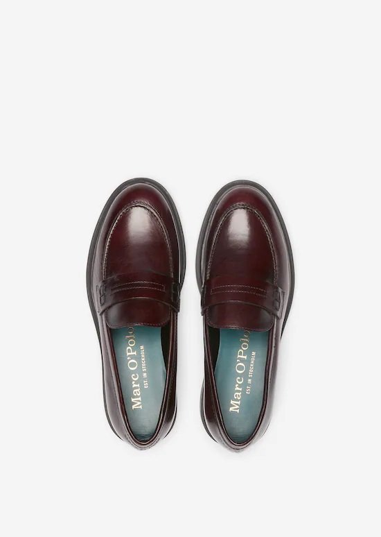 Burgundy leather loafers