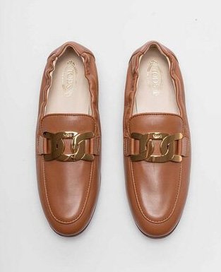 Women’s nappa leather loafers with gold bits