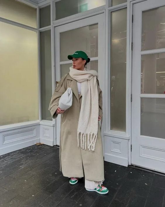 Beige look oversized coat