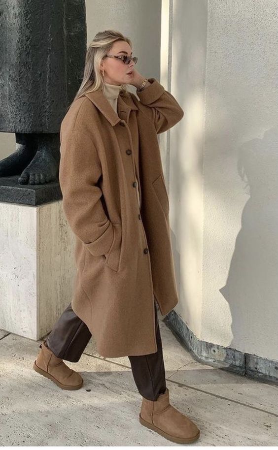 Oversized wool trench coat