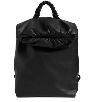 Black waterproof leather backpack from Bottega Veneta