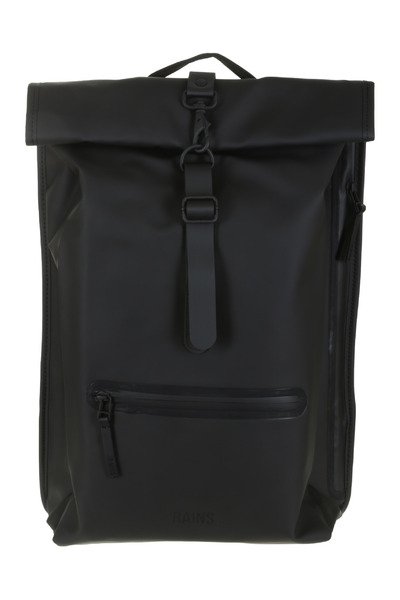 Black waterproof backpack by Rains