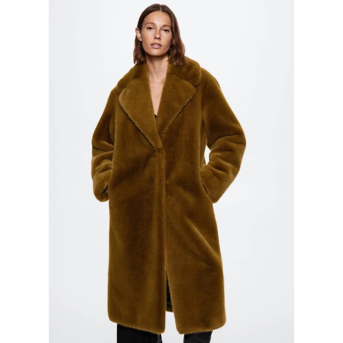 Faux fur oversized coat model