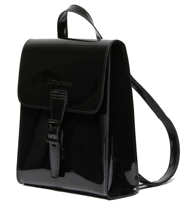 Mini black patent leather backpack from the Dr. Martens brand