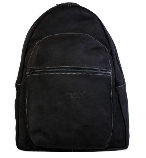 Black vintage backpack for men in nubuck leather