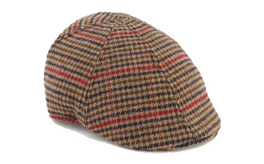 Duckbill cap for slender face in checkered fabric by Dustin