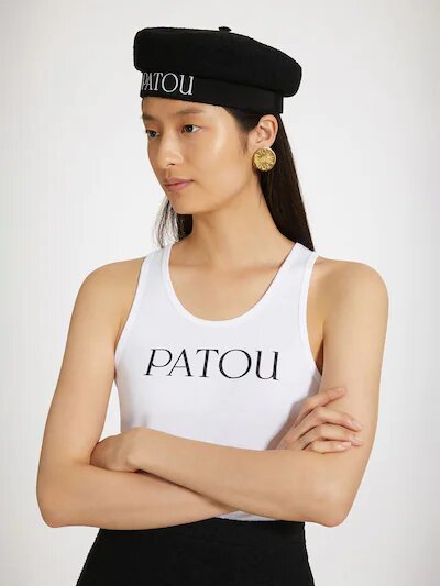 Very beautiful woman wearing the sailor cap from Patou