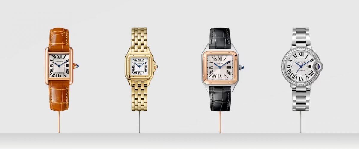 Different sizes and models of women's watches