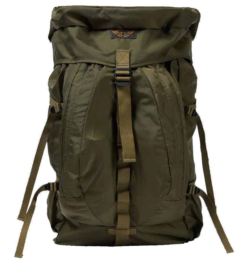 Military-style robust polyamide and nylon hiking backpack from RRL brand