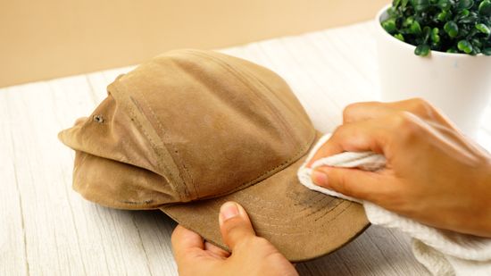 Regular washing of a cap with fabric or water