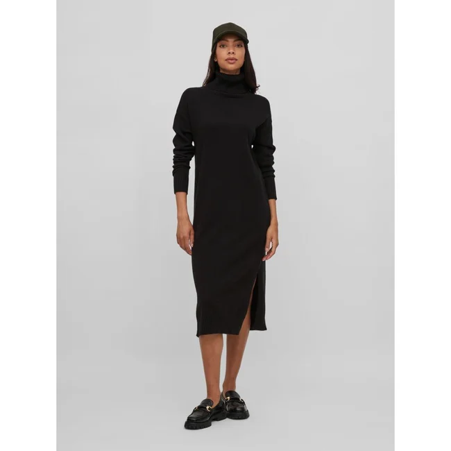 robe noire col roule modalova