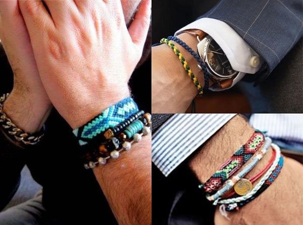 Different styles of braided bracelets for men