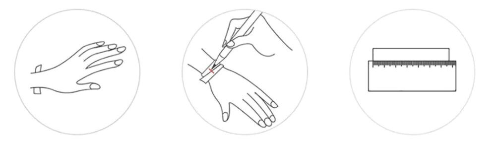 How to measure wrist circumference with a ribbon