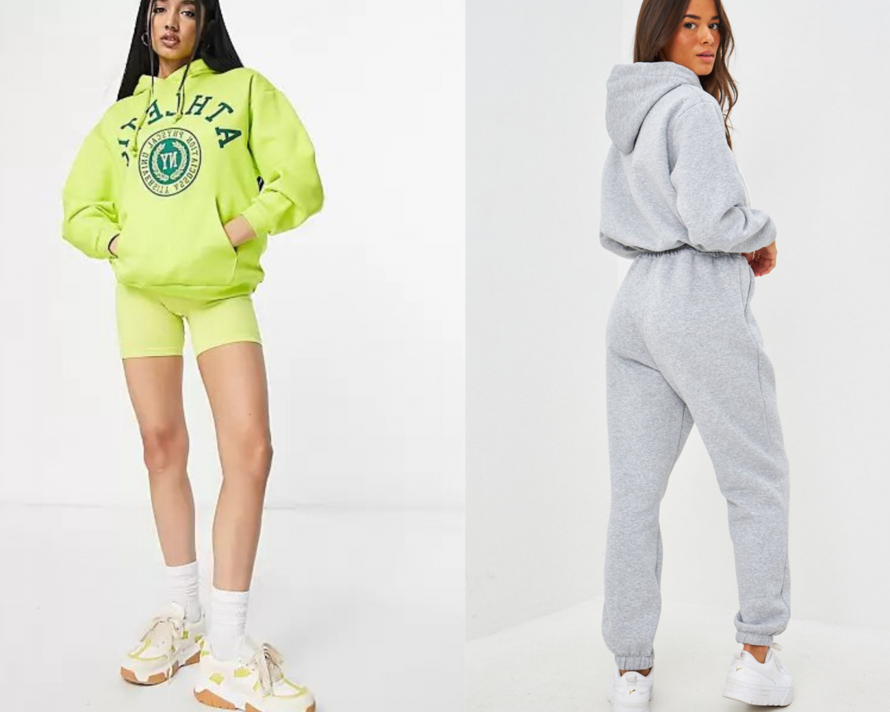 Women wearing a hoodie in a sportswear look