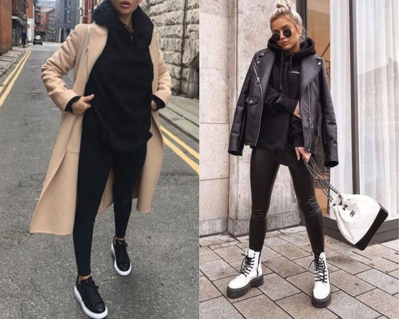 Casual-chic look with a women's hoodie