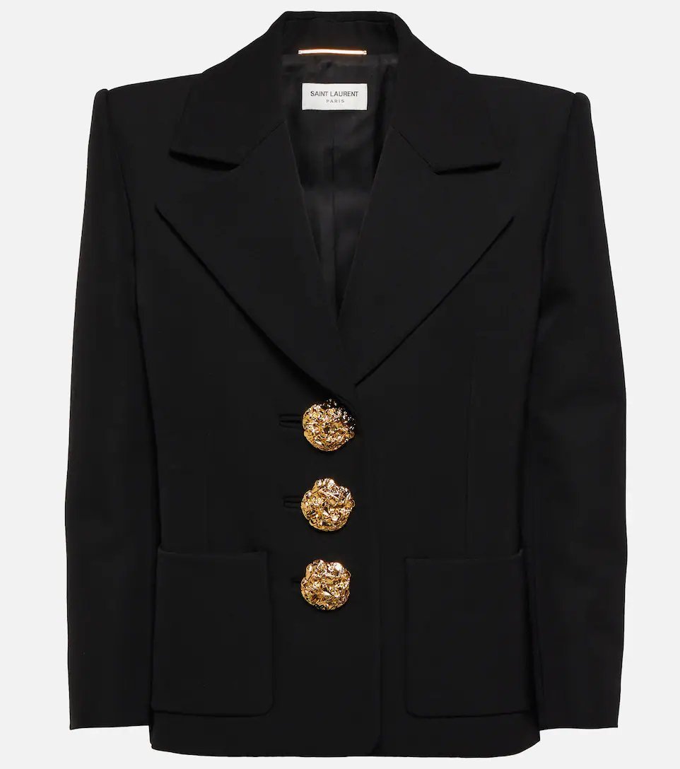 Yves Saint Laurent gold button blazer