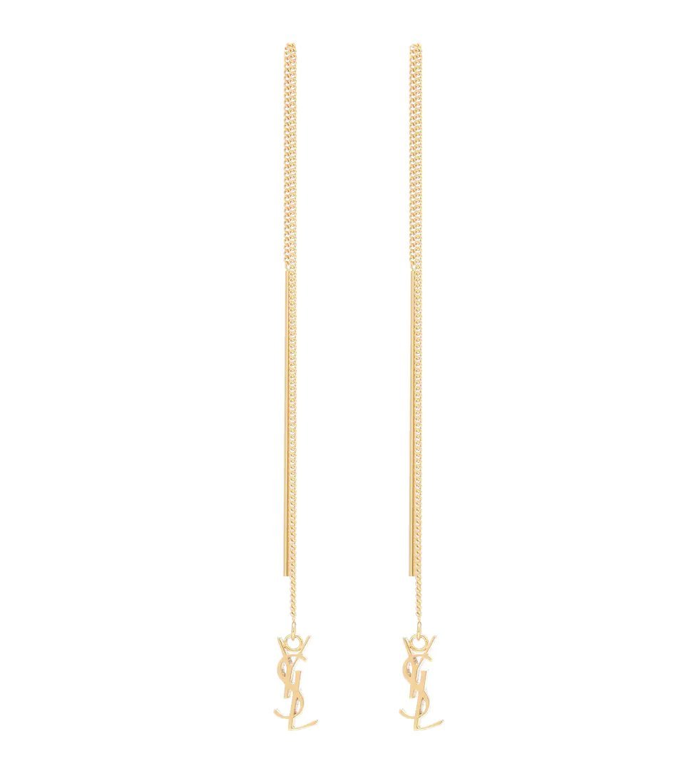 Long YSL gold earrings