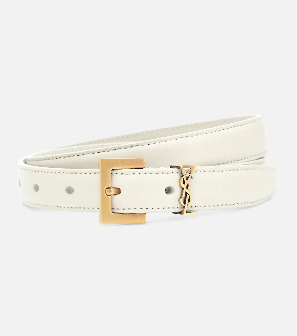 White belt with gold buckle Yves Saint Laurent