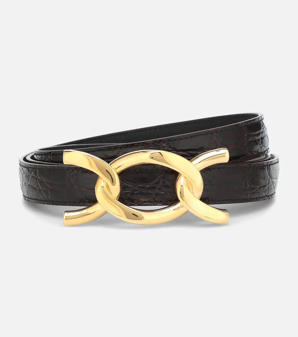 Crocodile-effect belt Yves Saint Laurent