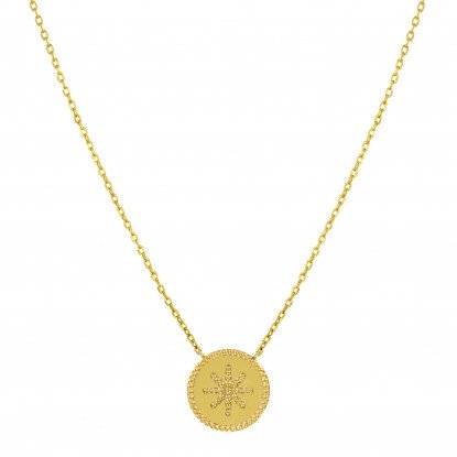 Gold plated sun necklace