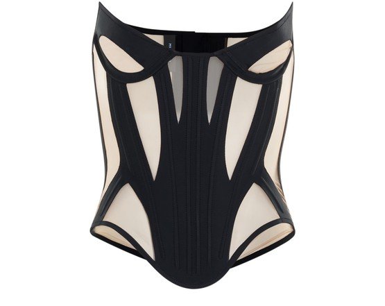 Black transparent corset bustier Mugler