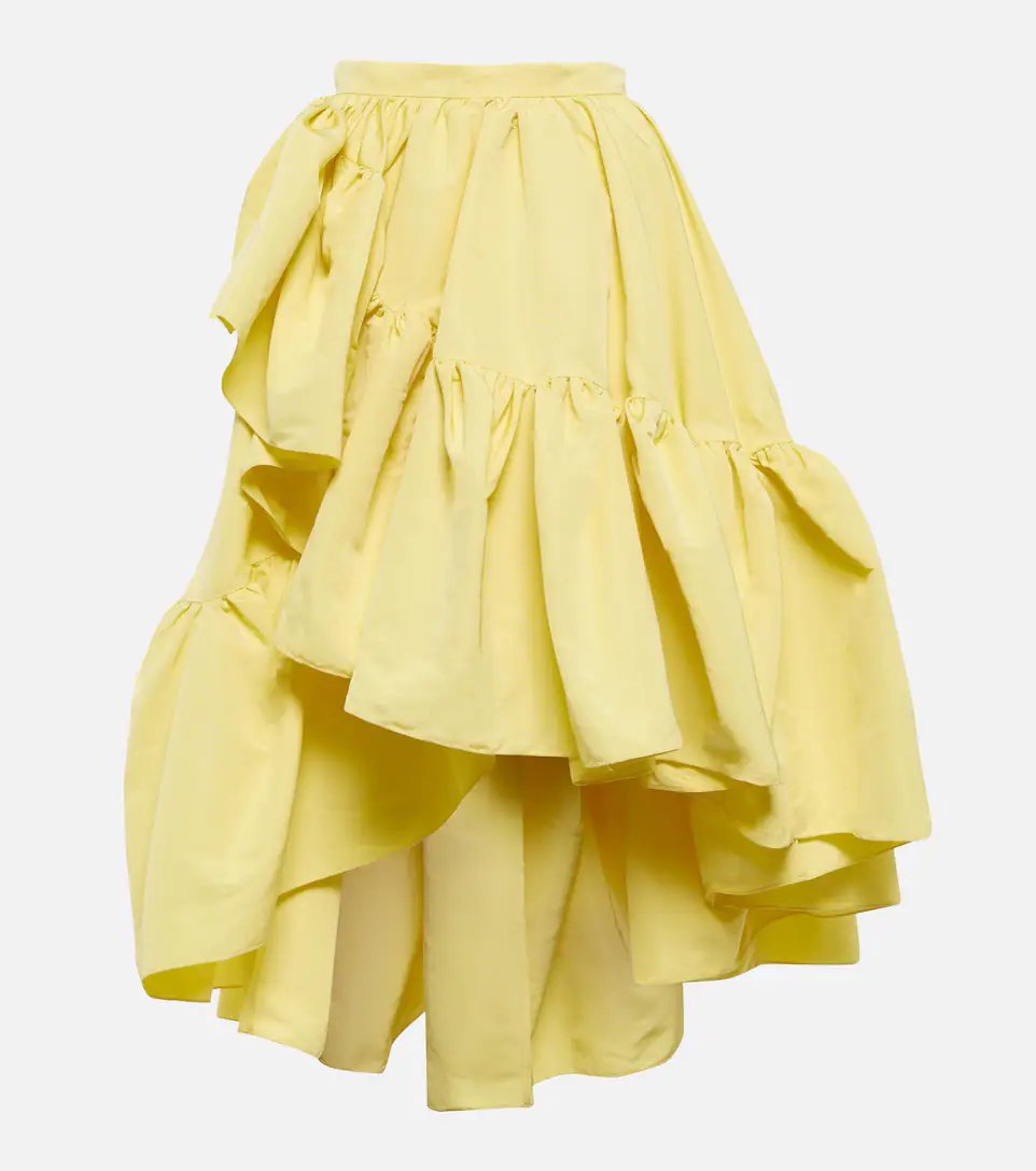 High-waisted yellow midi skirt Alexander McQueen