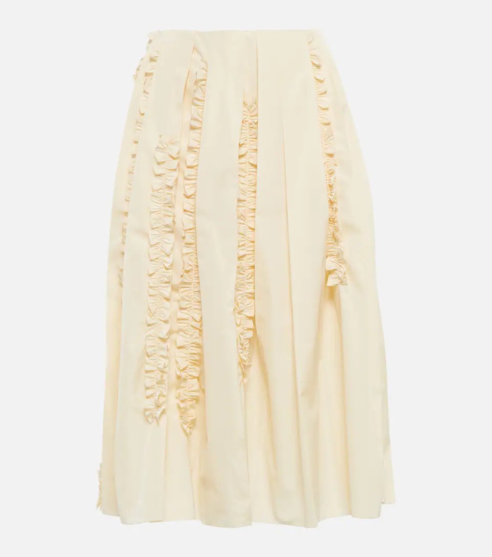 Beige relief midi skirt