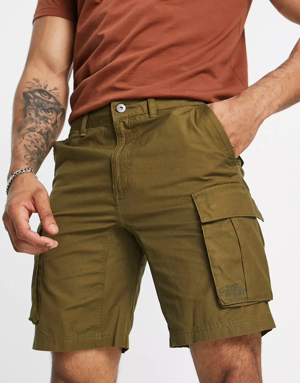 Brown shorts with cargo pockets