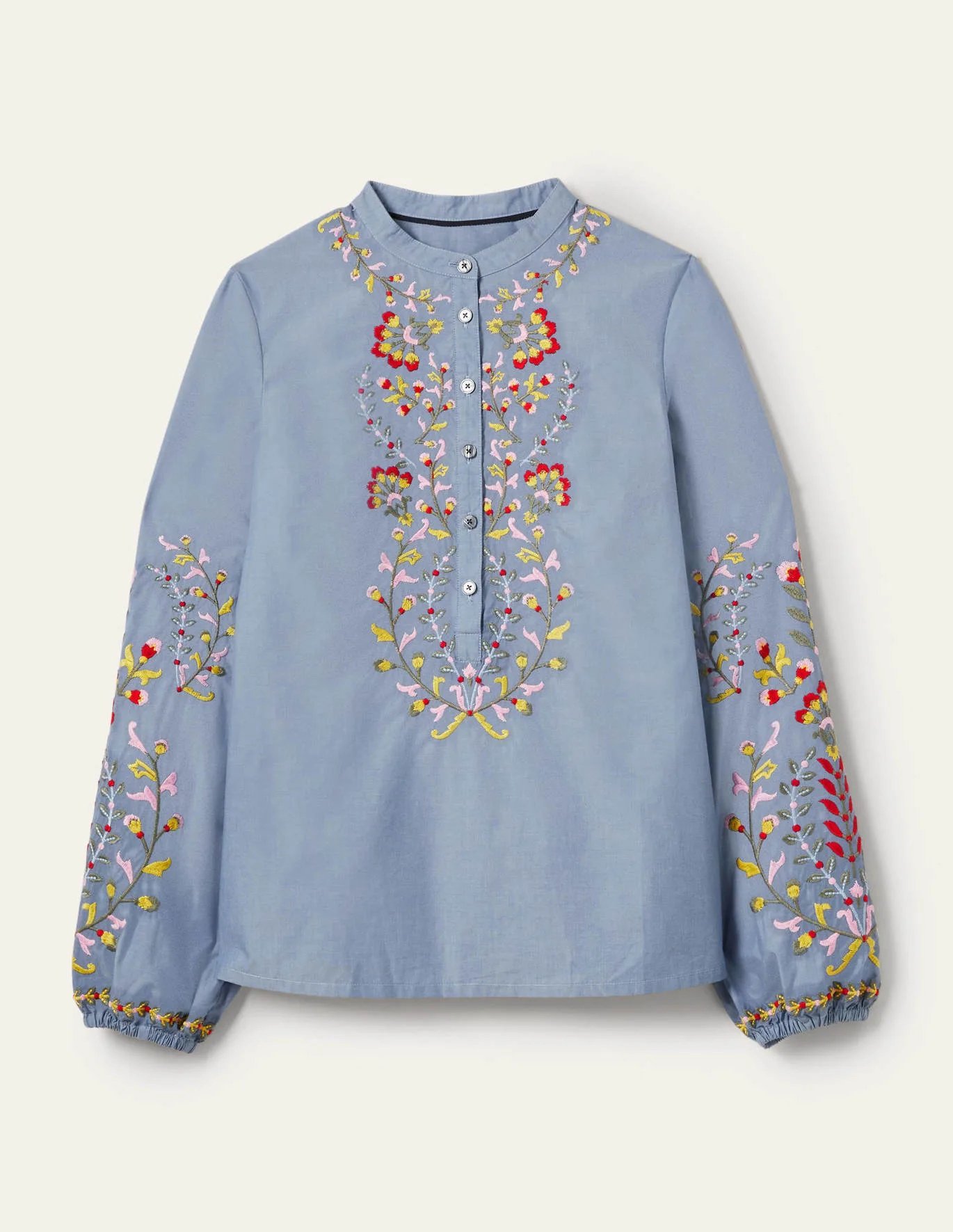 Blue embroidered tunic