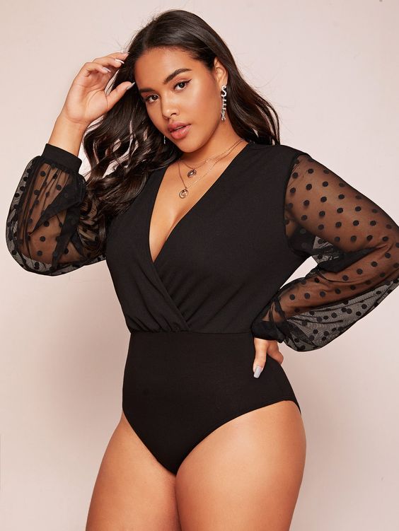 black bodysuit for curvy women