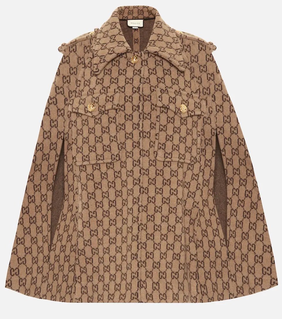 Gucci GG brown cape coat