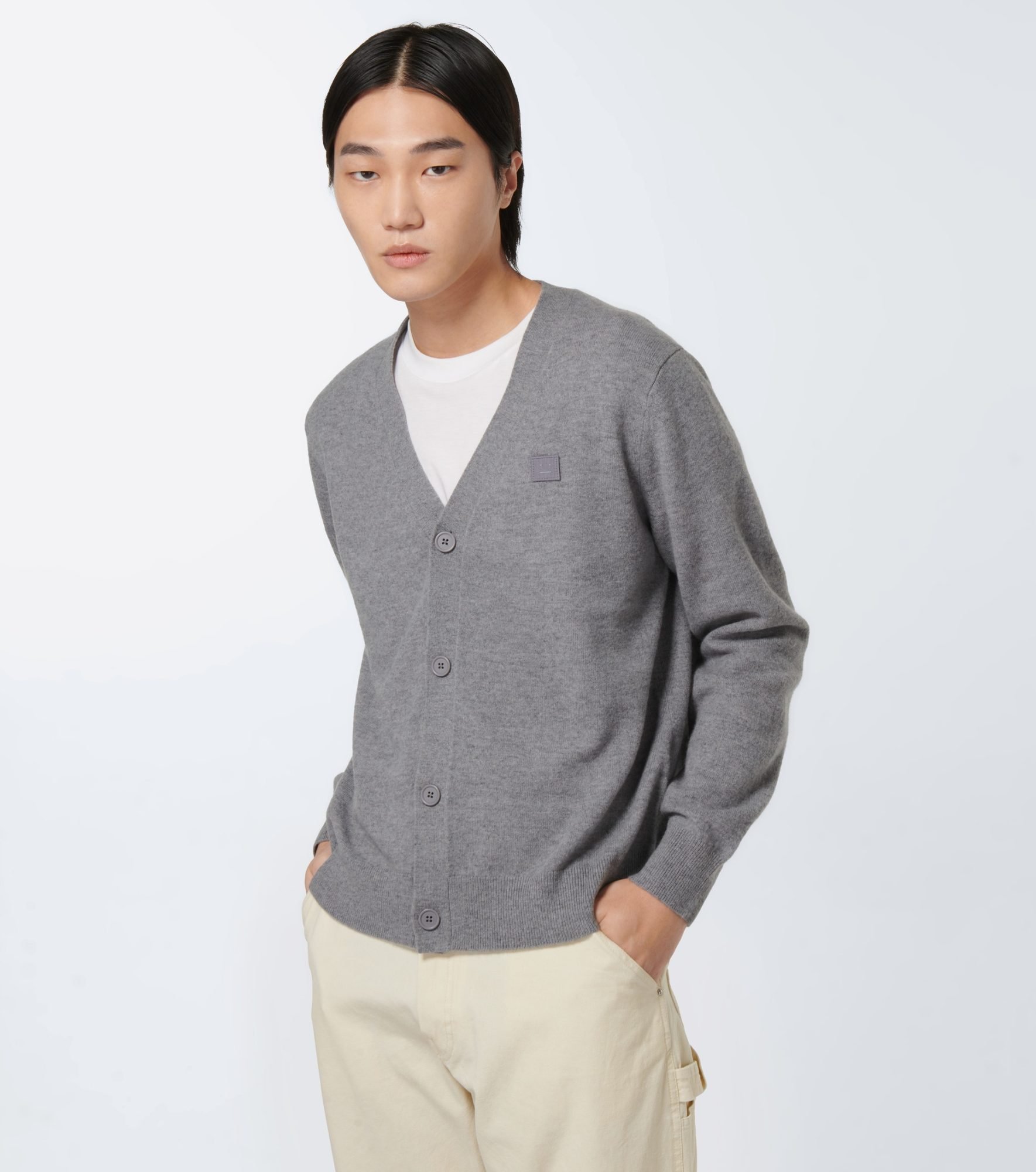 gray cardigan acne studios