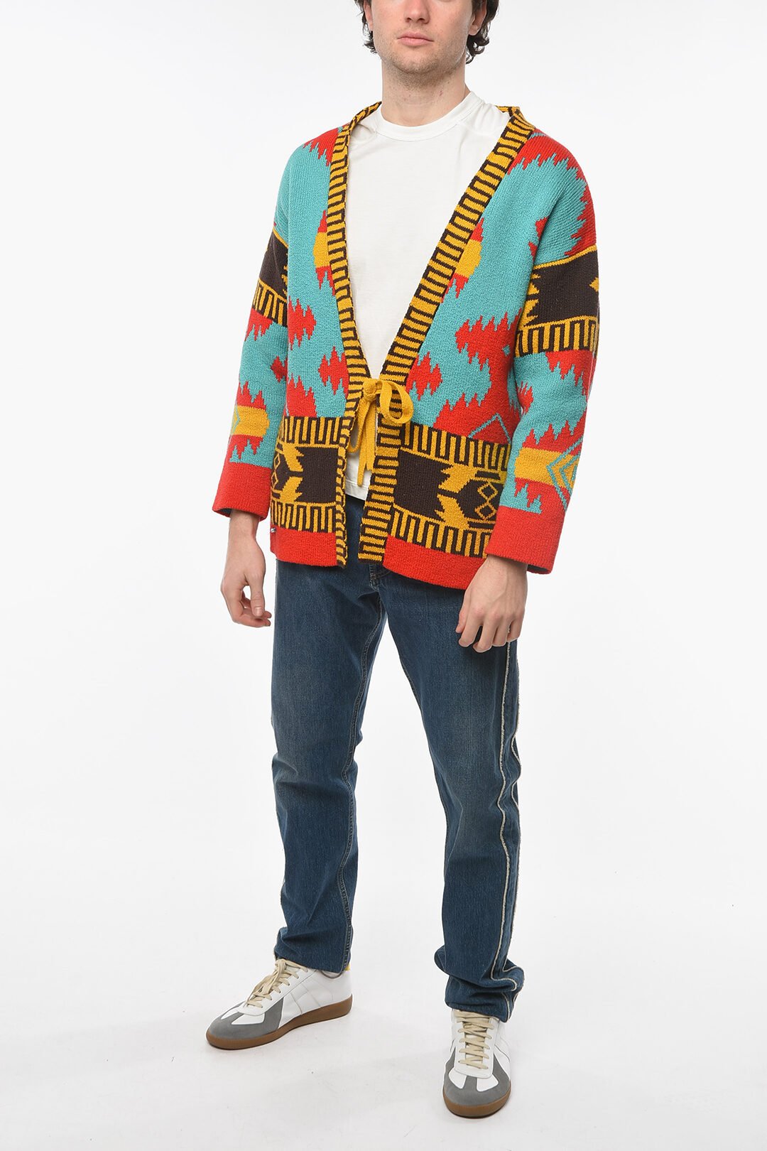 patterned kimono cardigan by Alanul