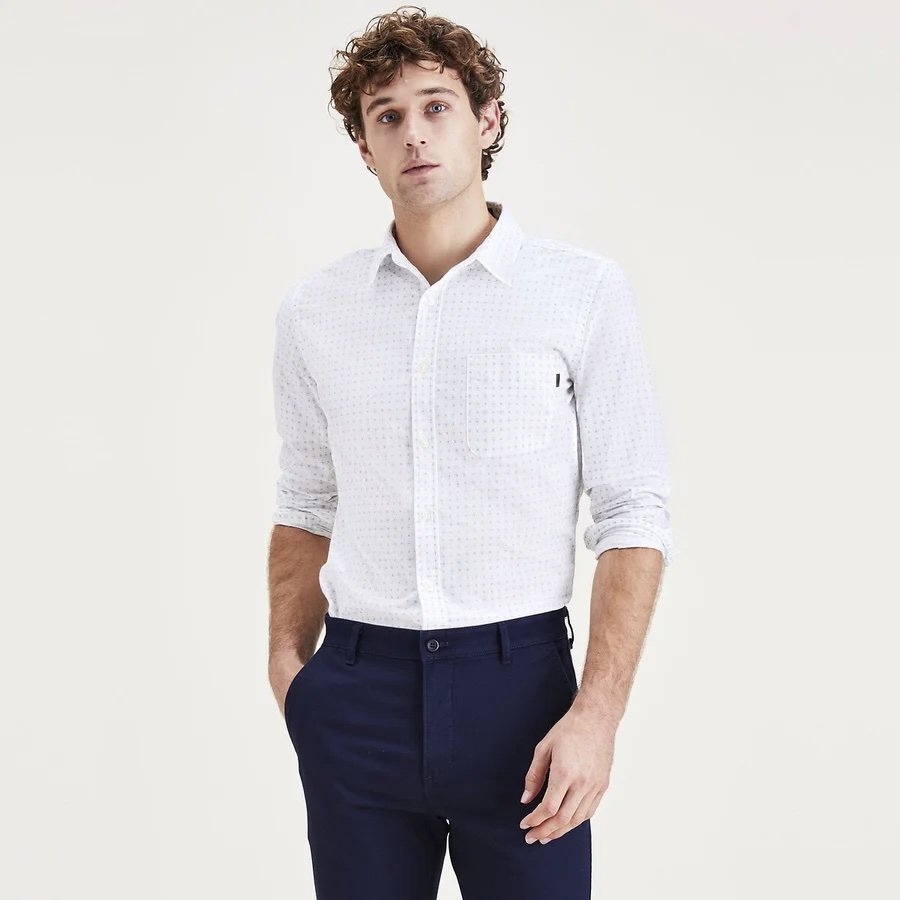 Eco-responsible menswear, size-inclusive, where do we stand? 16 chemise coton blanche homme dockers