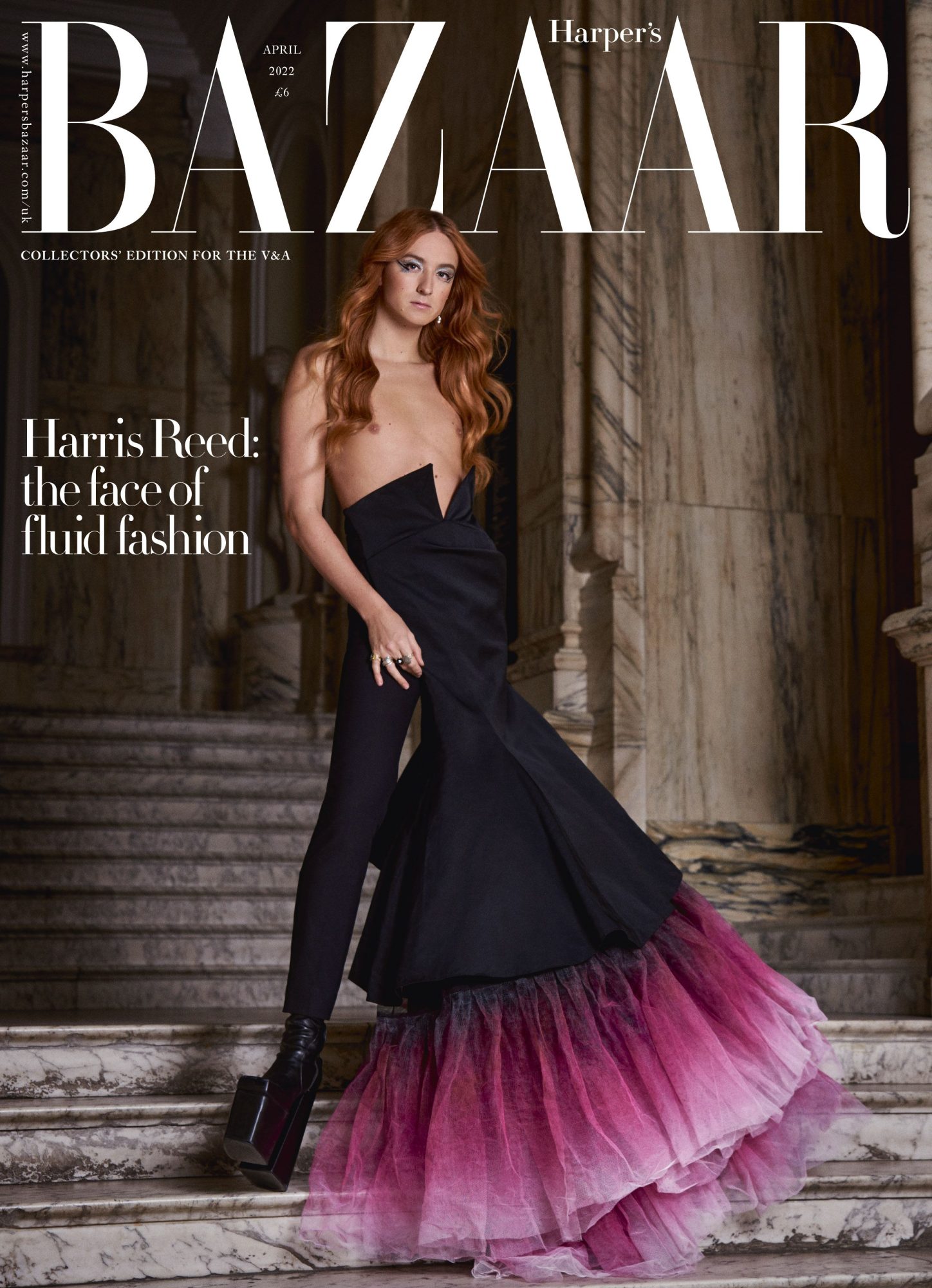 Harris Reed on the cover of Harper's Bazaar magazine