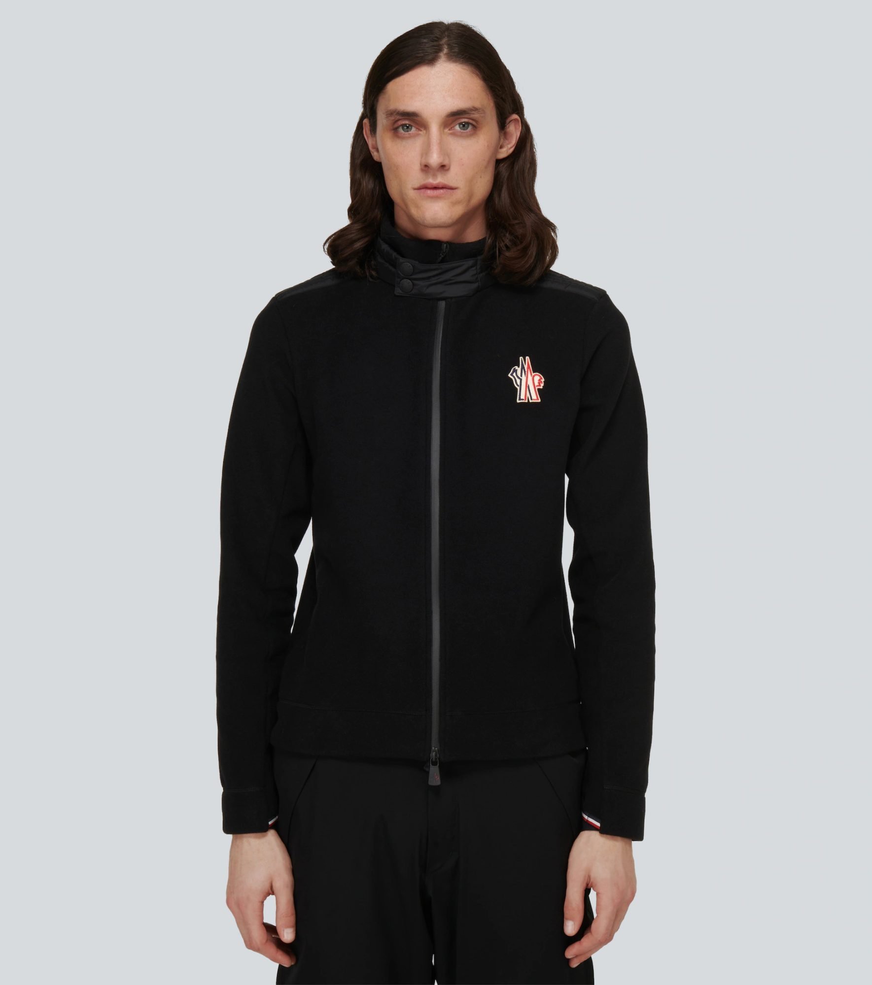 black zipped cardigan for men by Moncler Grenoble