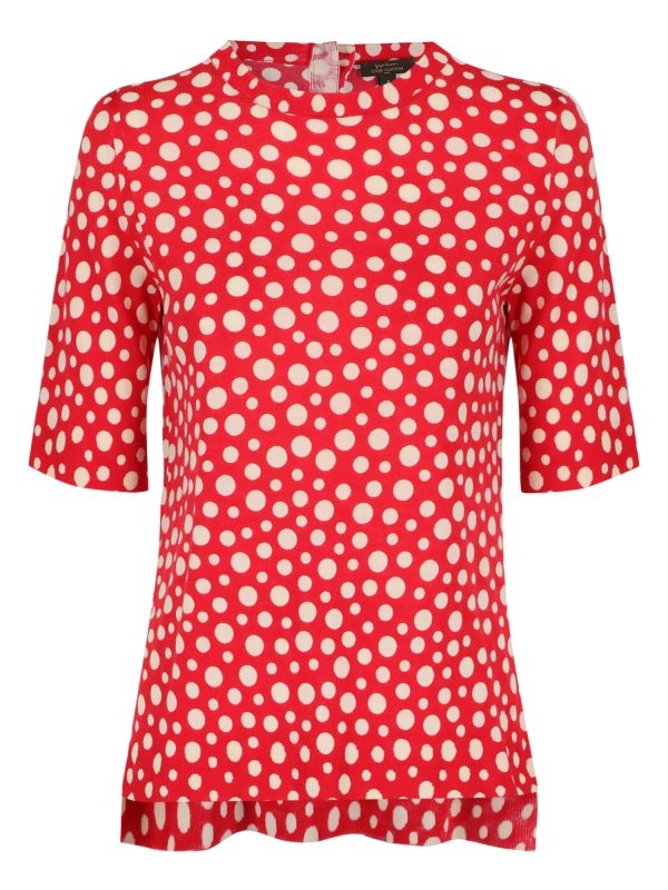 Louis Vuitton women's red polka dot top