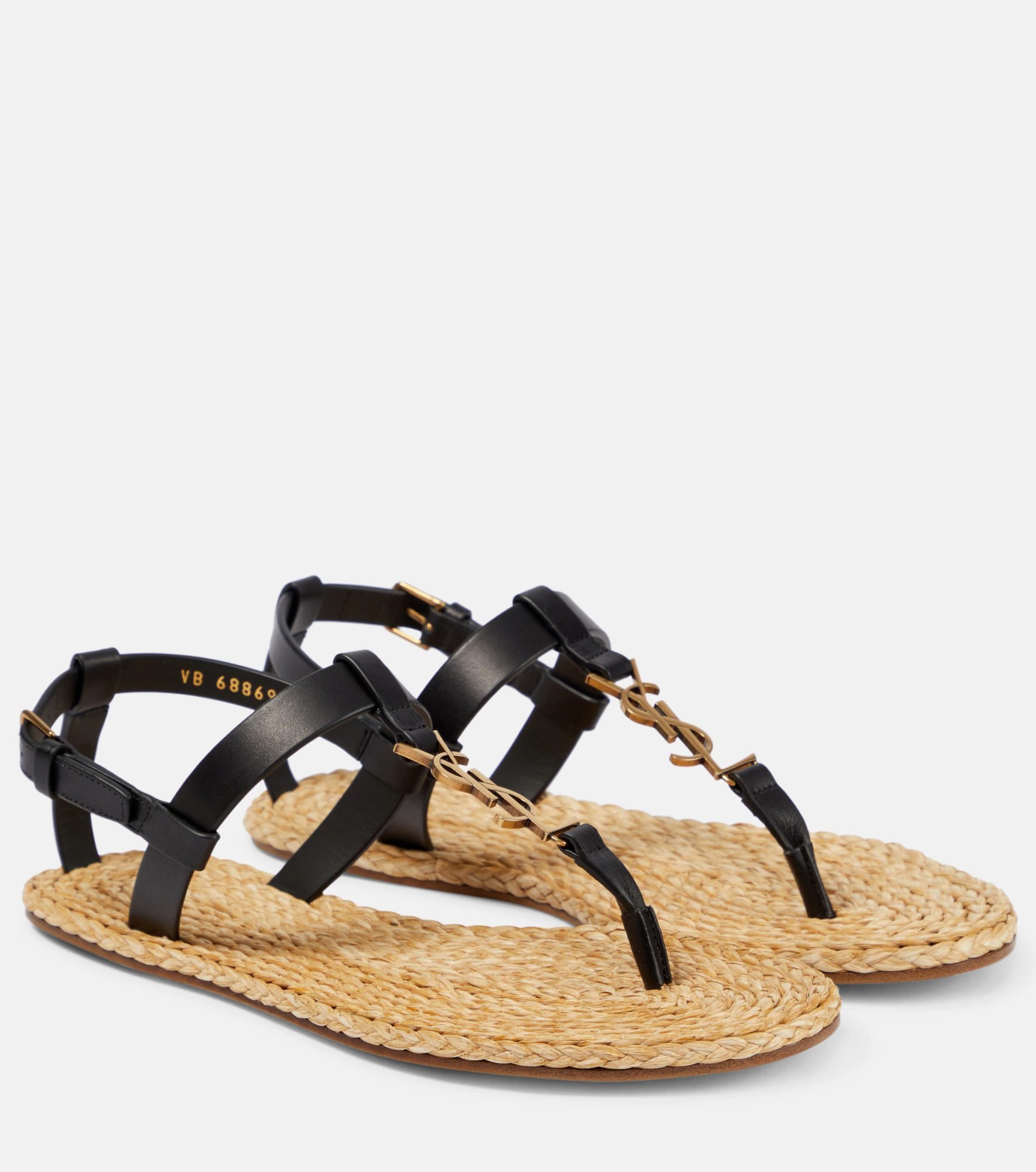 Cassandra leather sandals by Saint Laurent