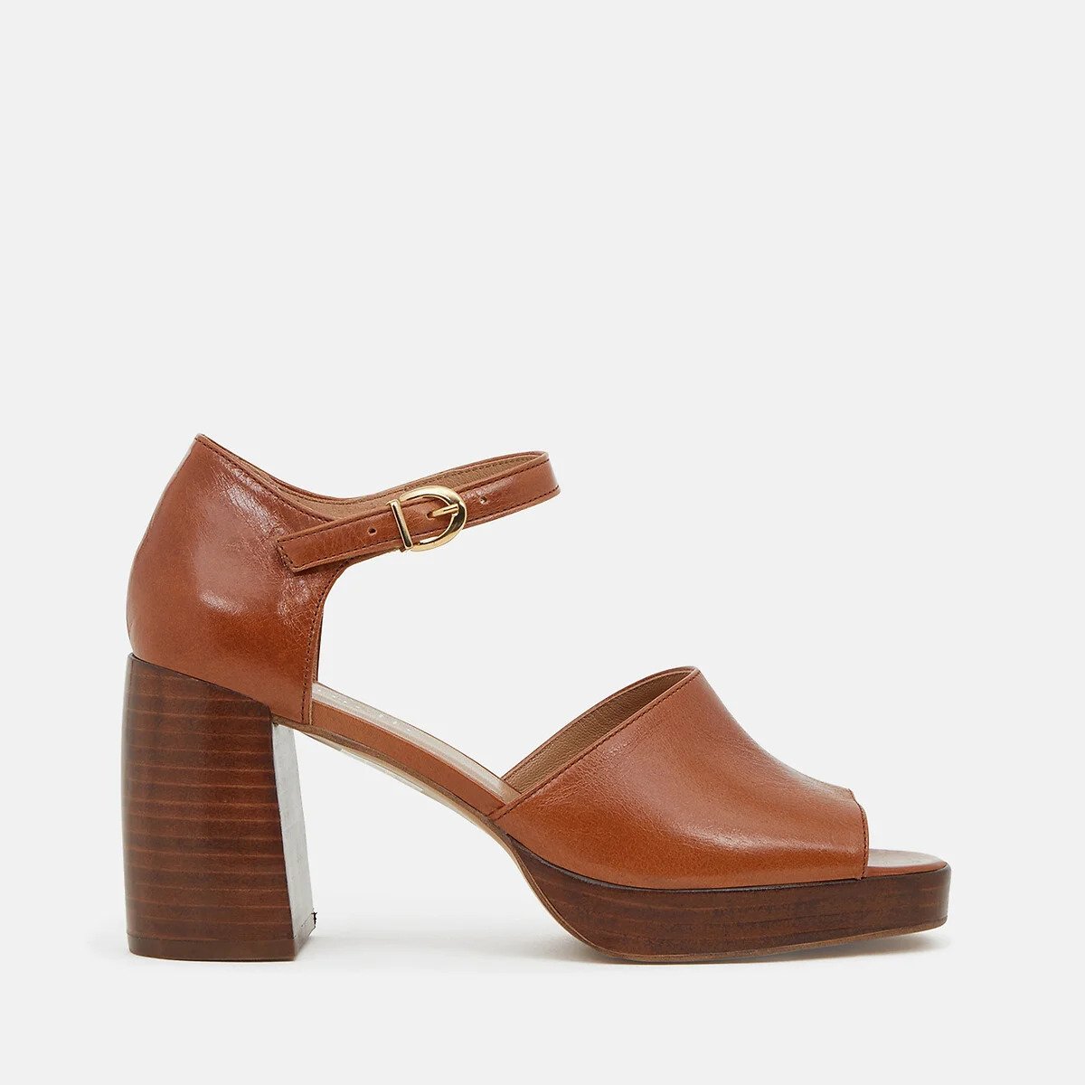 Brown leather sandals for women by Minelli