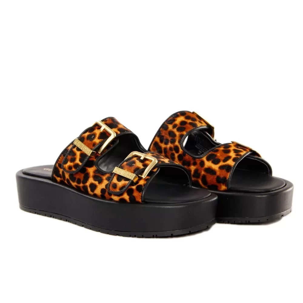 Women's leopard platform sandals by Guess