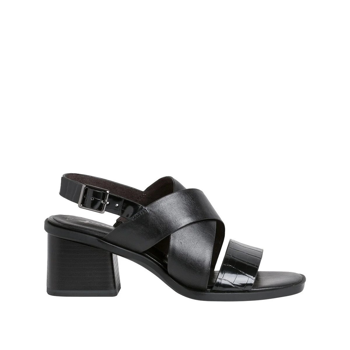 Black strappy heeled sandals Tamaris