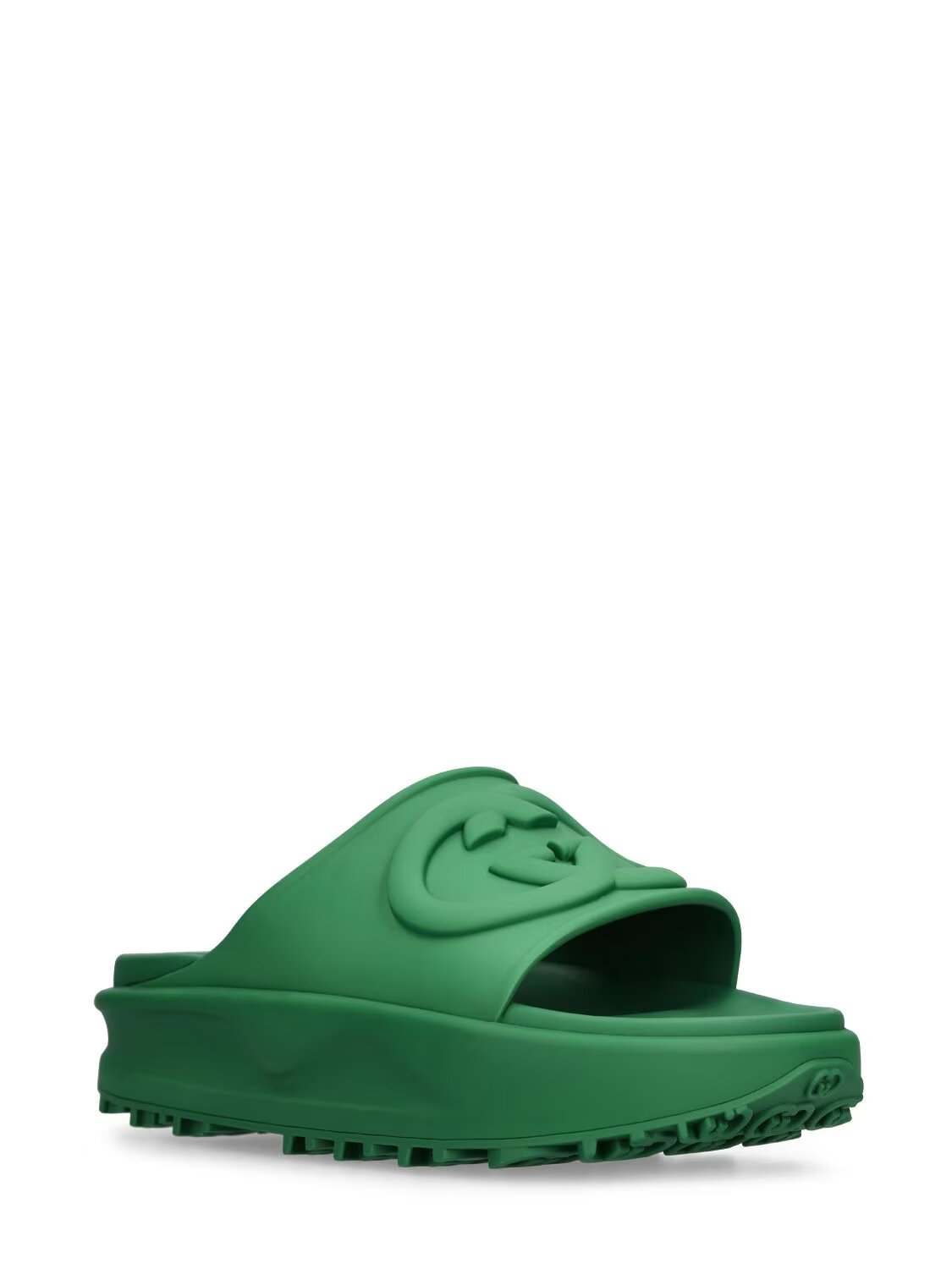 Green brushed rubber Gucci sandals