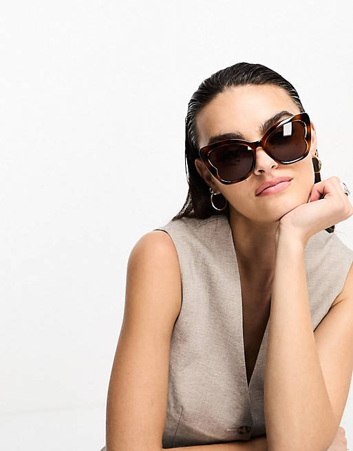 Reflective square oversized sunglasses by Other Stories